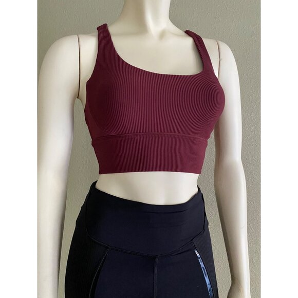 size 2 Lululemon Energy Bra Long Line Ribbed W2BLES new, no tags $58 - Picture 3 of 7